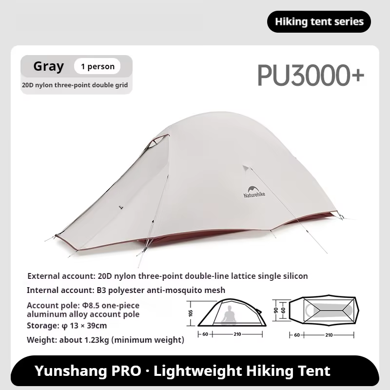 Natureifa Cloud Up Pro-Tente Ultralégère pour Camping en Plein Air, Sac à Dos de Randonnée, 1.36kg,