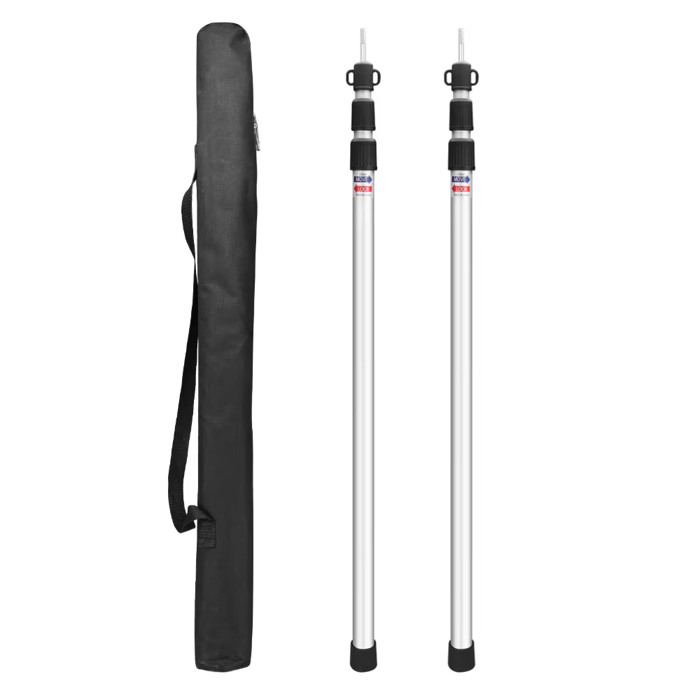 Ensemble de 2 poteaux de bâche robustes, poteaux de Support de tente télescopiques avec sac de range