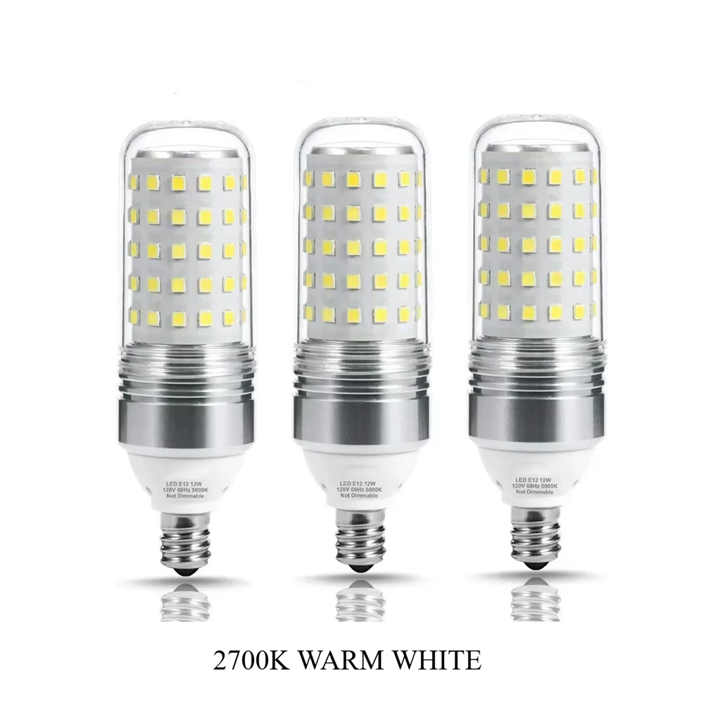 Melery E12 maïs ampoule LED 12W candélabre cors lampe à LED 360 Angle de faisceau 100W Base équivale