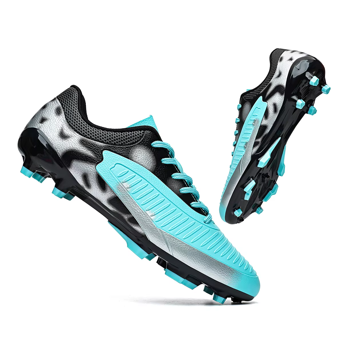 Chaussures de football respirantes pour hommes, chaussures de sport antidérapantes à crampons longs 