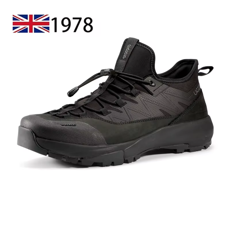 Chaussures de randonnée en cuir véritable pour hommes, baskets antidérapantes à bande élastique, con