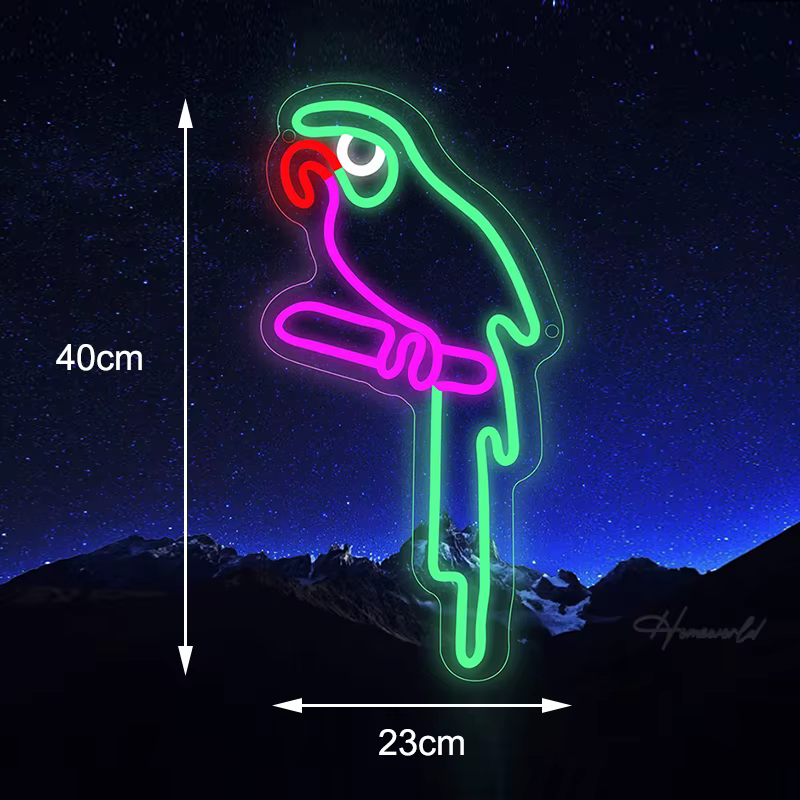 Parrot oiseau néon signe lumière LED modèle Animal veilleuse lampe décor entreprise Logo boutique sa