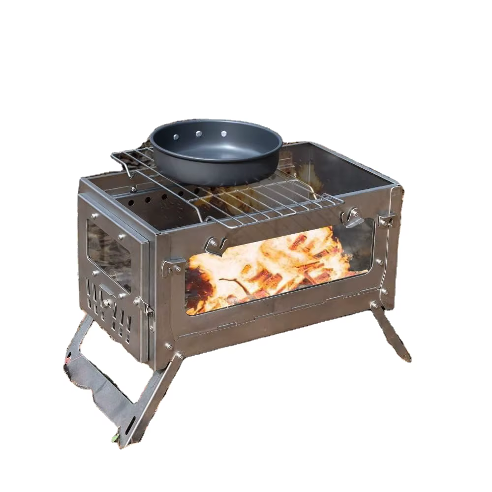 Poêle à bois ultraléger pour tente, Camping en plein air, four à bois de chauffage pour randonnée d'