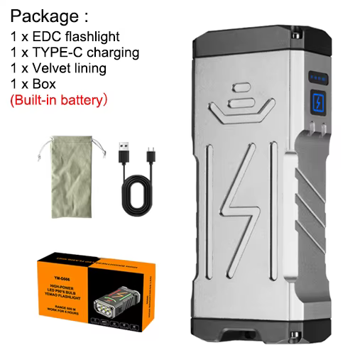 Asafee 13000LM lumière LED lampe de poche EDC 60W puissance brûlante feuille lampe torche Rechargeab