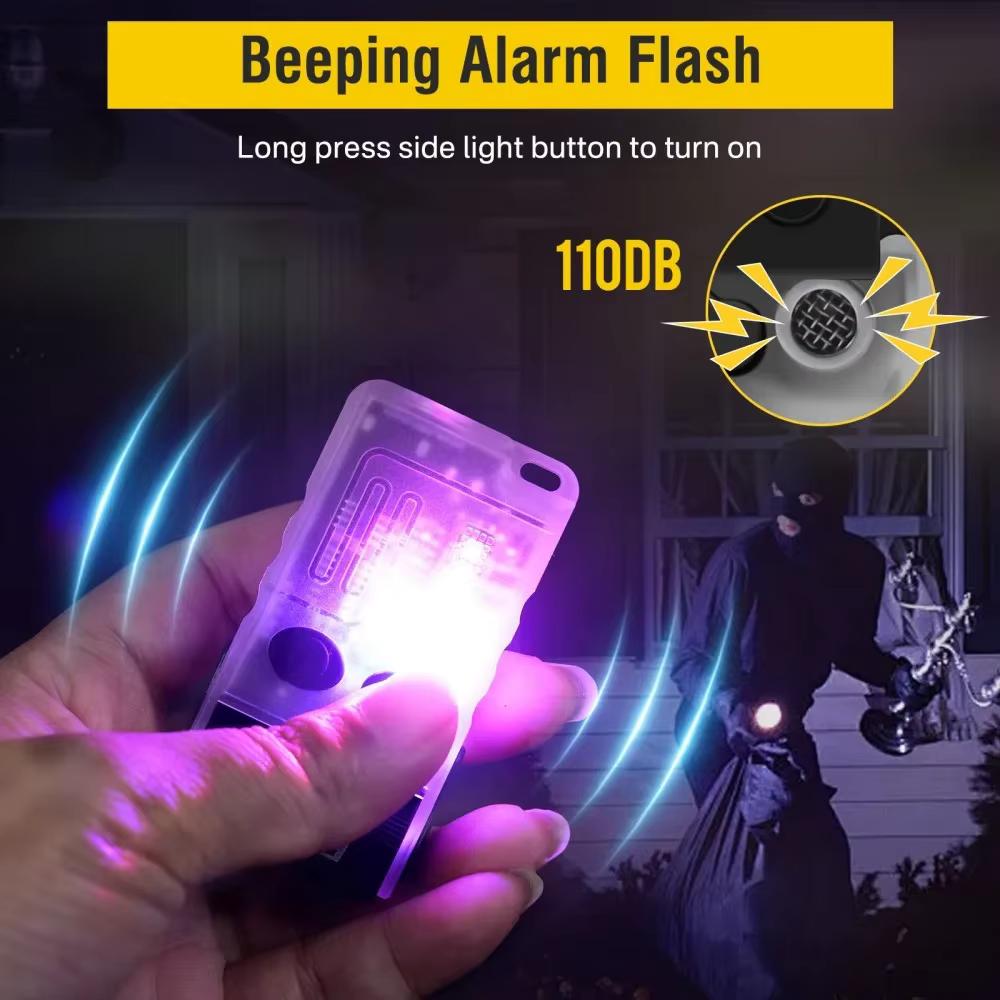 BORUiT V20 Buzzer EDC LED porte-clés lampe de poche tête pivotante type-c lampe de travail Rechargea