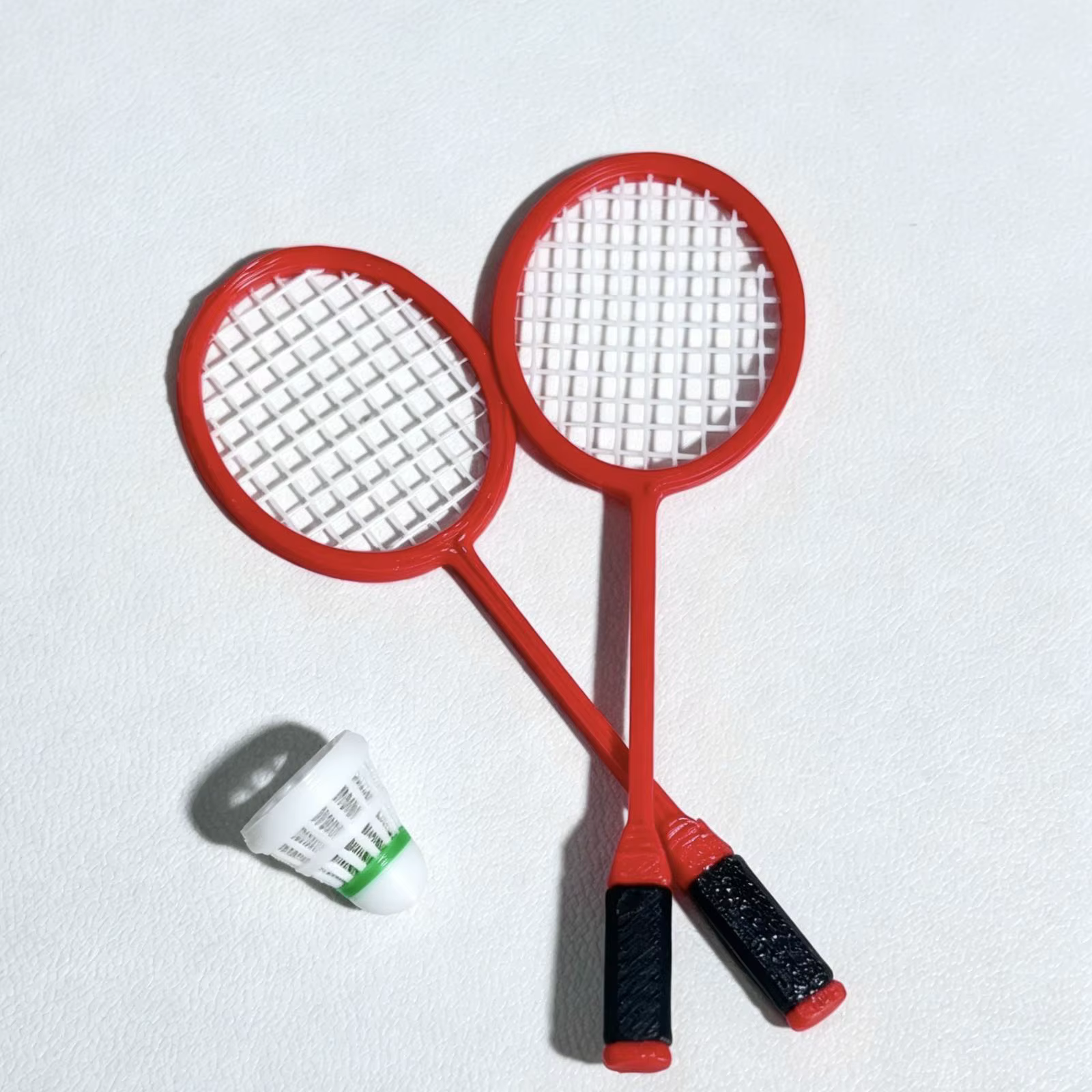 Ornement de scène miniature, Mini maison de poupée, sport de badminton avec modèle de raquette, déco