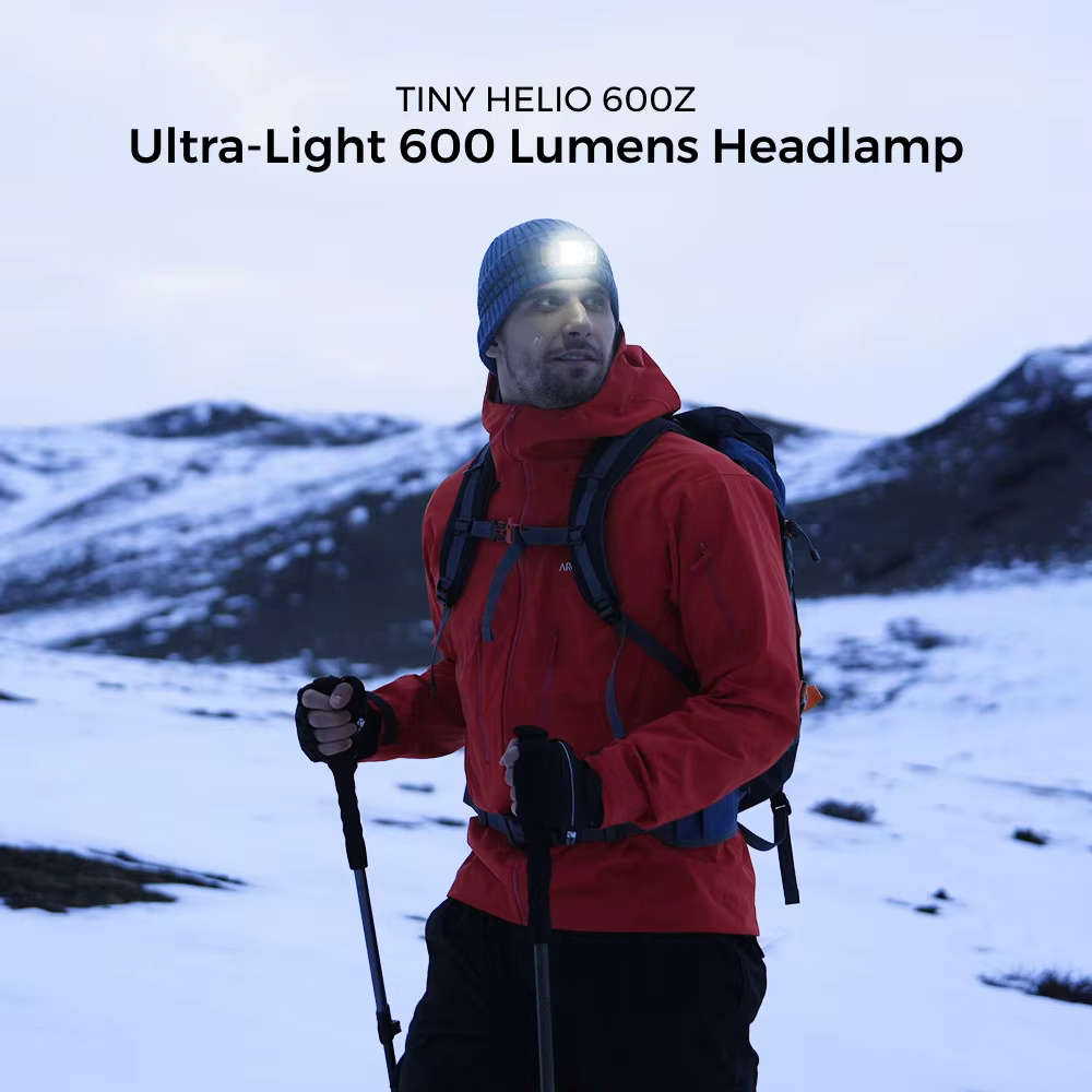 FLEXTAIL TINY HELIO 600Z - Lampe frontale, phare avec batterie remplaçable de 700 mAh pour camping e