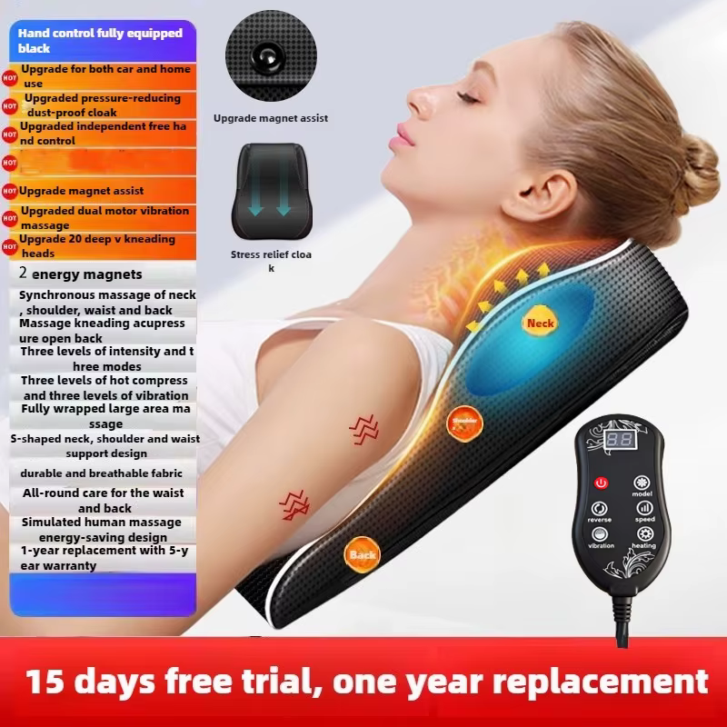 Oreiller Cervical électrique pour le cou, Airbag, Ttraction Shiatsu, masseur de tête, corps, dos, ta