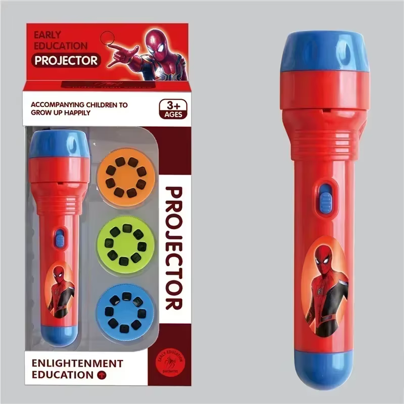 Lampe torche Disney Spiderman pour enfants, projecteur de dessin animé, jouet Kawaii Spider Man, lam