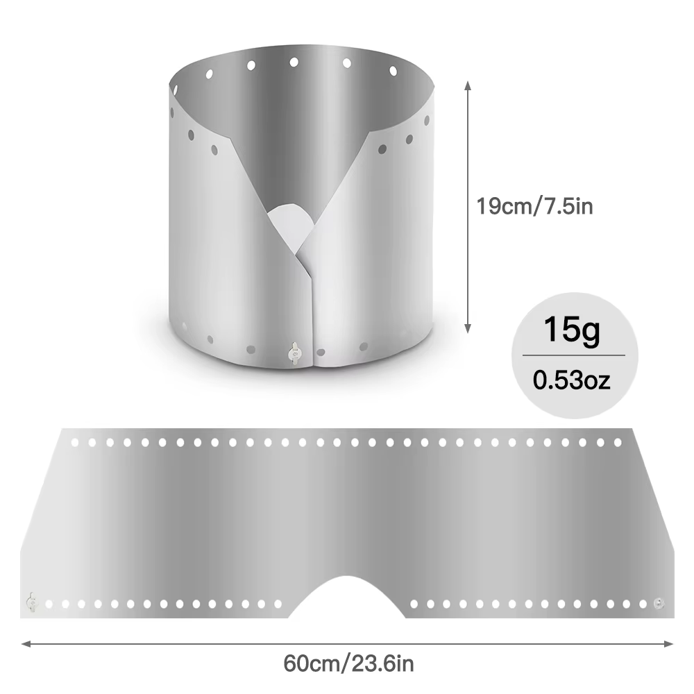 Cuisinière à gaz titane pare-vent écran Camping en plein air poêles pare-brise pliable cuisinière à