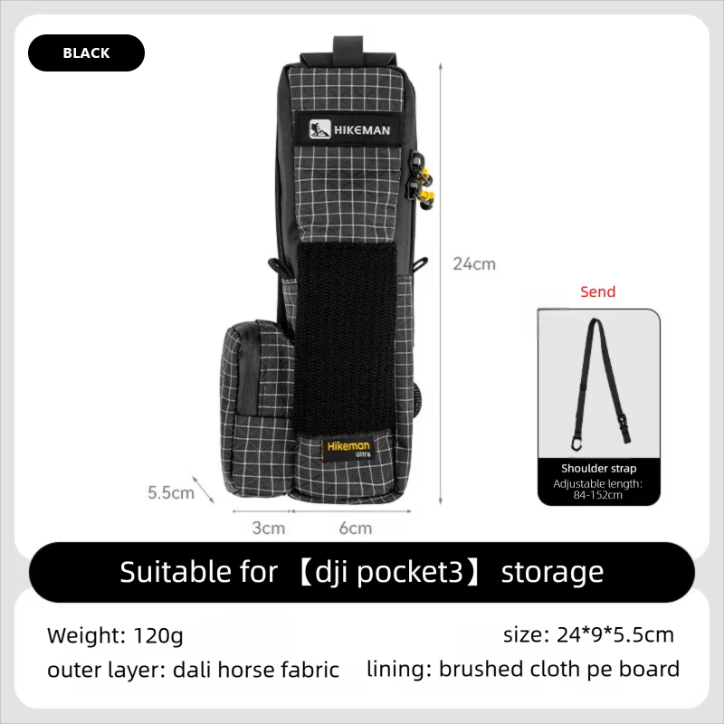 Hikeman adapté au sac de rangement DJI Pocket 3, caméra de sport Lingmou, sac d'accessoires d'appare