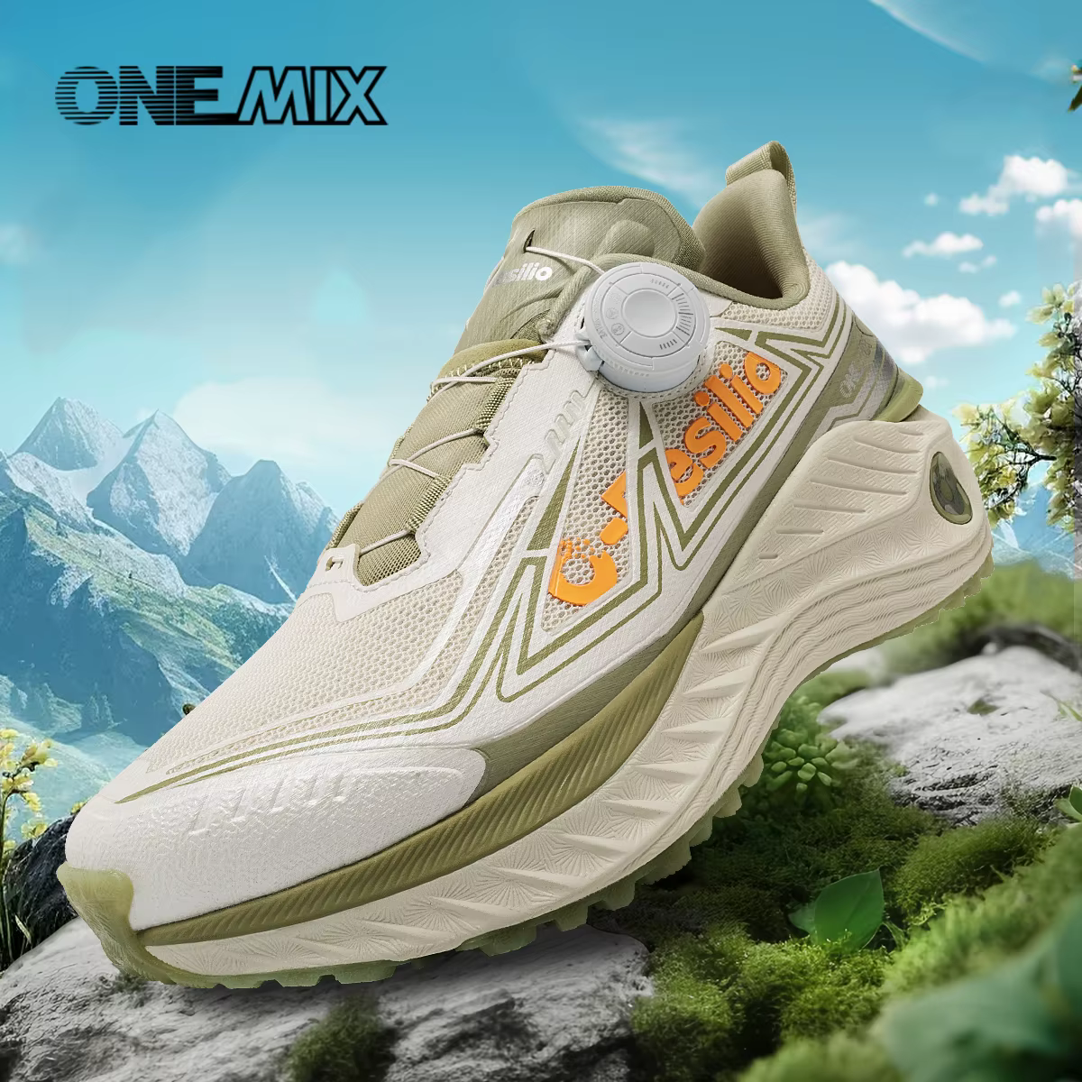 ONEMIX baskets de course en plein air hommes chaussures de sentier élastiques léger respirant femmes
