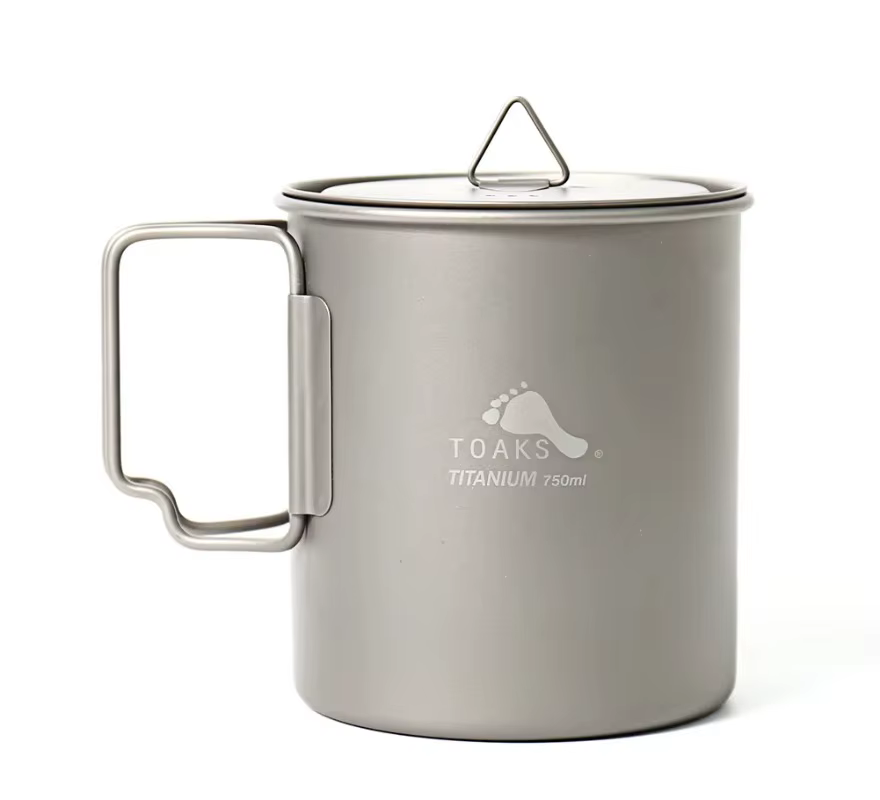 TOAKS Titanium Pot POT-750, tasse d'extérieur ultralégère avec couvercle et poignée pliable, ustensi