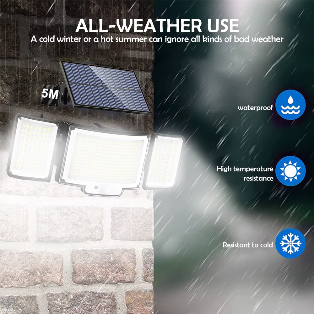 Nouveau 366LED lumières extérieures solaires lumière de sécurité à énergie solaire capteur de mouvem