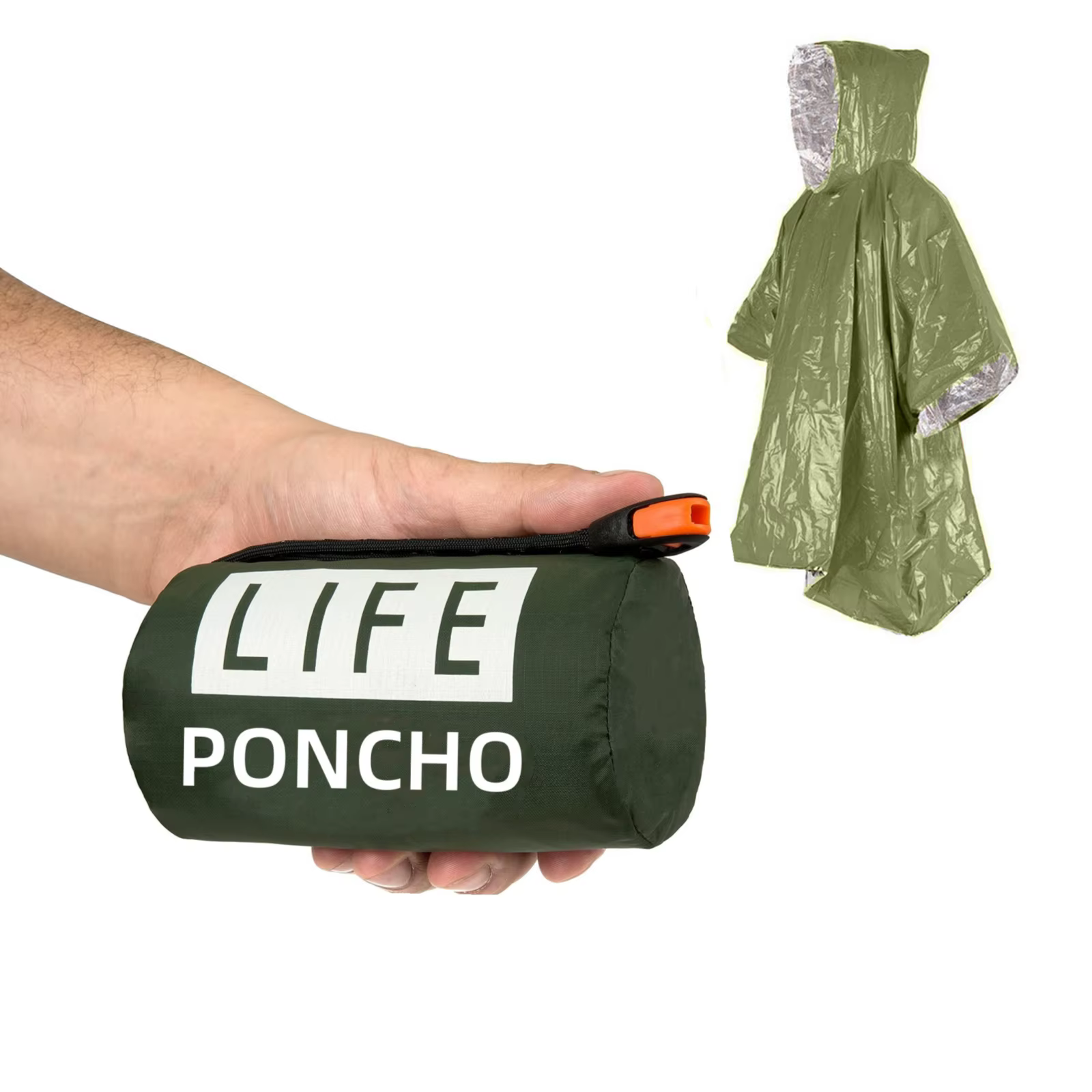Poncho de survie d'urgence LIFE, poncho de pluie thermique, couverture de survie spatiale, imperméab