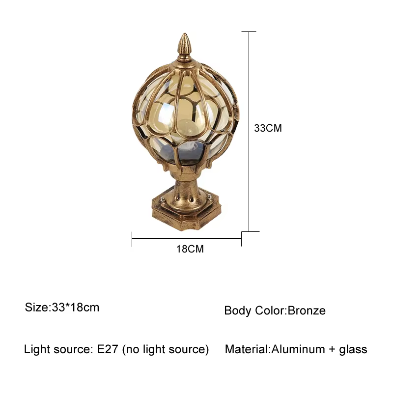 Lampe imperméable de porte de villa de parc, lumières extérieures nordiques de capitale, luminaires 