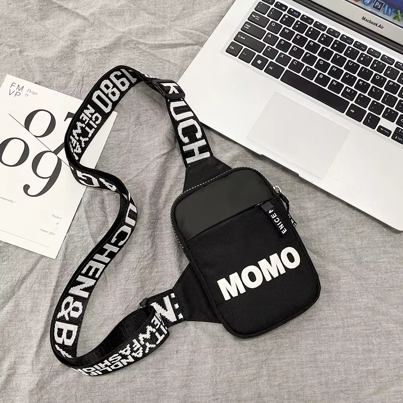 Sac de poitrine tendance unisexe pour trajets quotidiens, sac bandoulière simple style hip-hop avec 