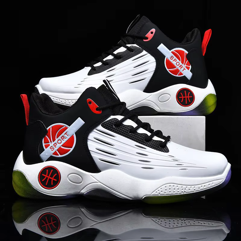 Chaussures de course pour hommes, doublées polaire, décontractées, style basketball, légères, en cui