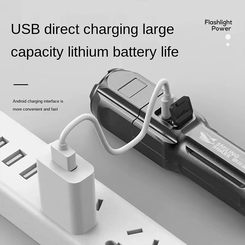 Lampe de poche LED puissante, torche Rechargeable par USB, Portable, Zoomable, pour Camping, 3 Modes