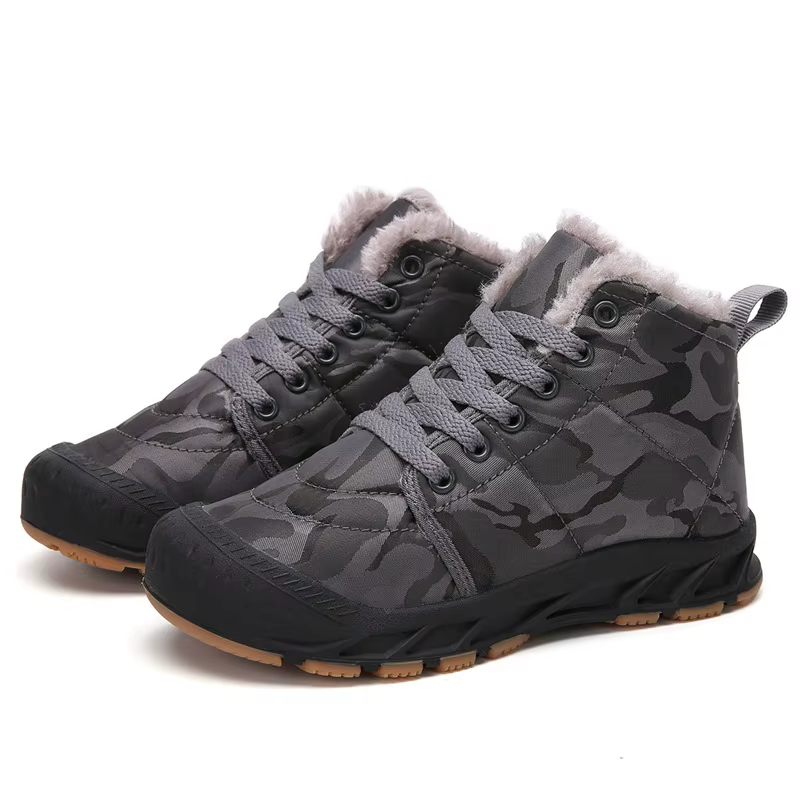 Bottes de neige imperméables pour enfants, chaussures d'extérieur chaudes, bottes courtes pour garço