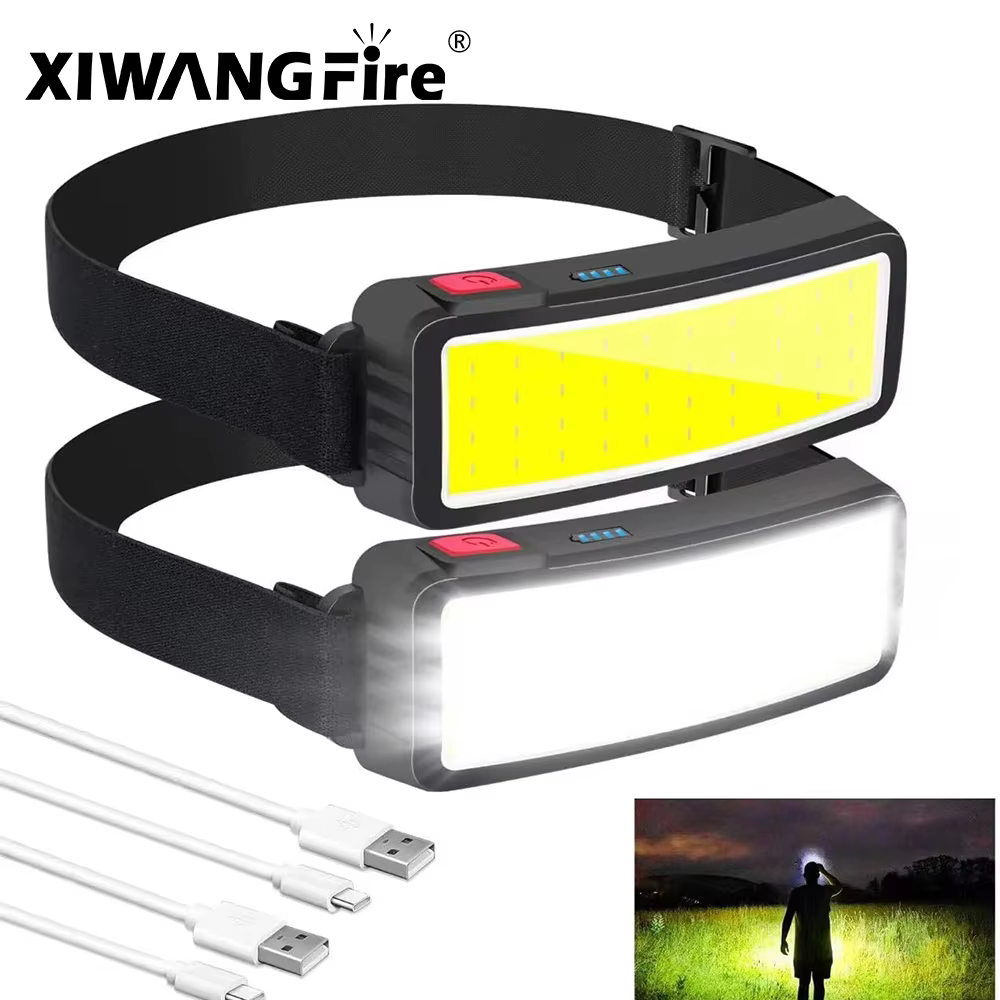 COB 180 °   Projecteur LED lampe frontale lampe de poche 3 Modes intégré USB batterie Rechargeable l