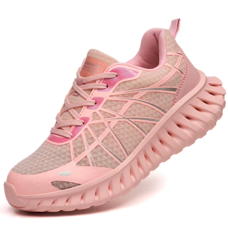Chaussures de sécurité roses pour femmes, baskets de travail anti-écrasement et anti-perforation, ch