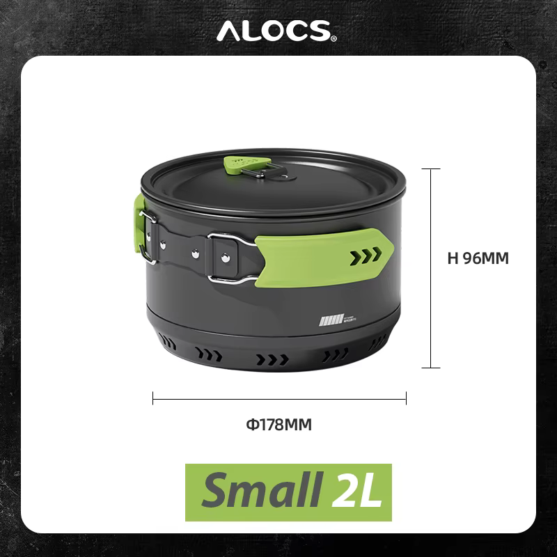 ALOCS-Casserole antiarina en alliage pour camping en plein air, ustensiles de cuisine, compacte, dél
