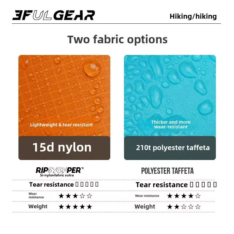 3F UL GEAR 15D/220T Imperméable en nylon ultraléger, poncho de pluie imperméable pour le cyclisme en