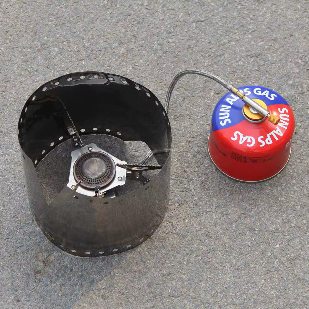 Cuisinière à gaz titane pare-vent écran Camping en plein air poêles pare-brise pliable cuisinière à
