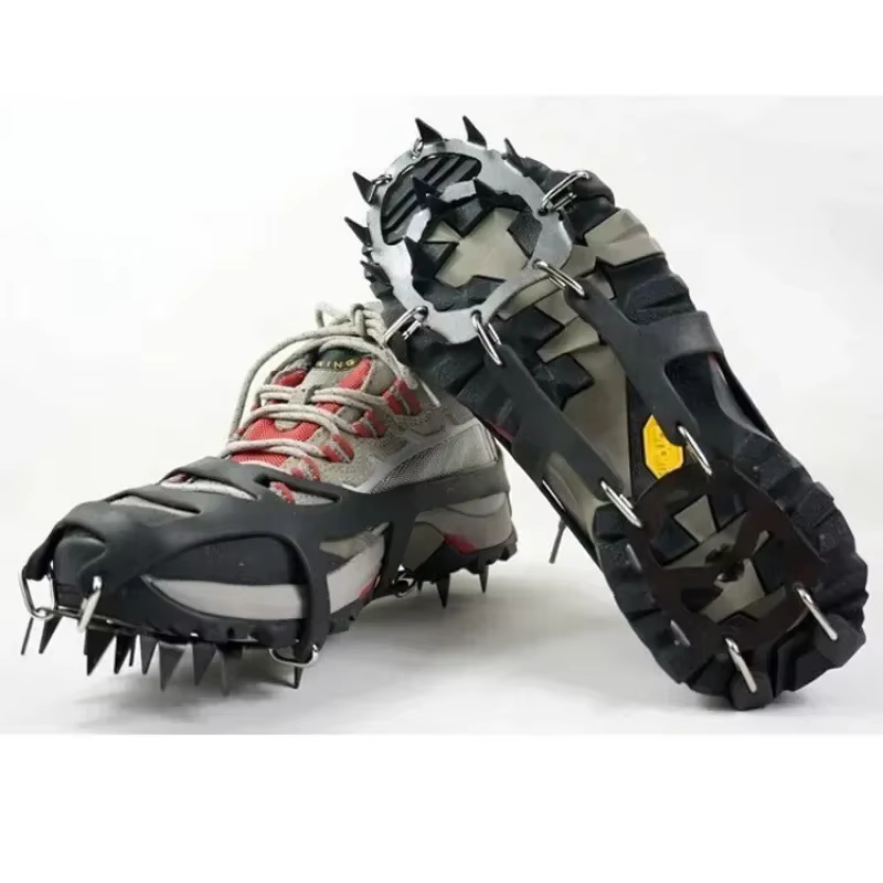 1 paire de Crampons d'escalade professionnels 18 goujons anti-dérapant glace neige chaussures de mar