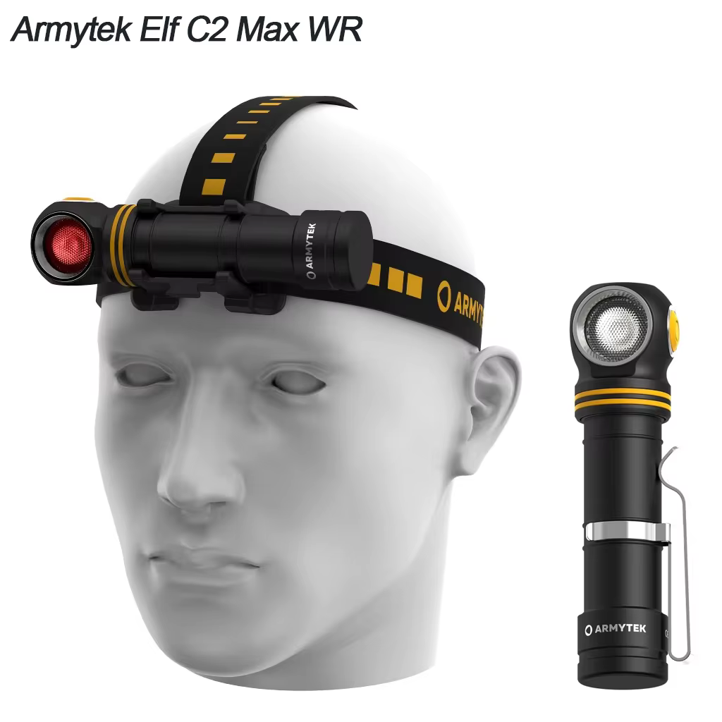 Lampe torche multi-usages Armytek Elf C2 Max WR 4 en 1, 2500 lumens, lampe frontale à lumière chaude