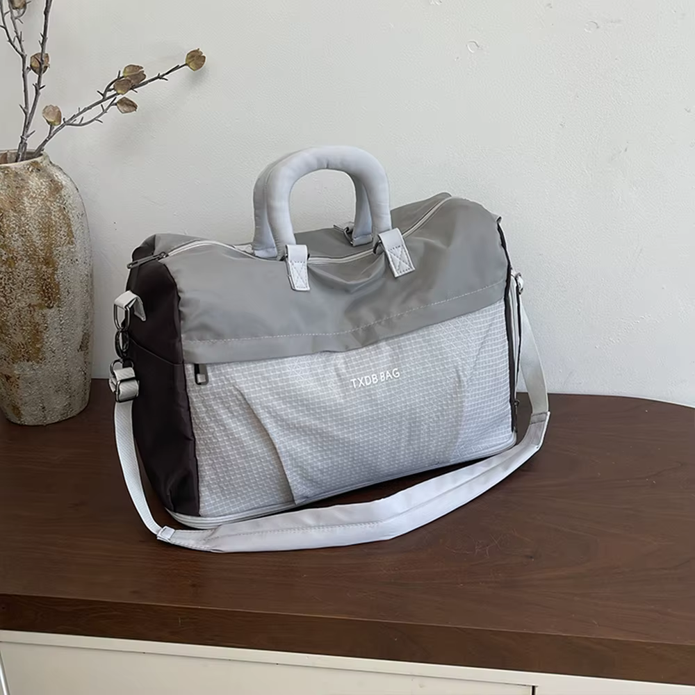 Sac de voyage à bandoulière amovible, sac de rangement extensible à empiècements en grille pour les 