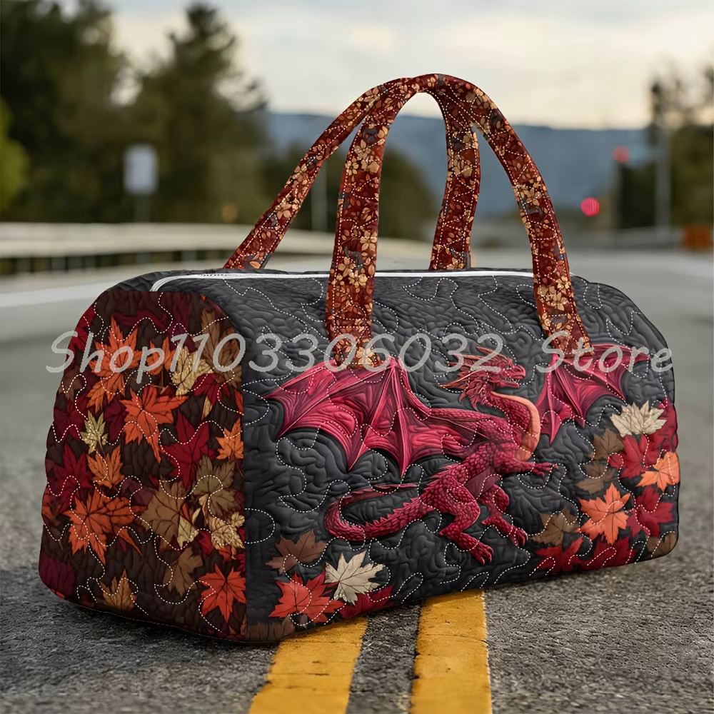 ‌ ‌ ‌ ‌ ‌ ‌ ‌ Sac de voyage matelassé imprimé 3D Dragon Bohème pour femmes et hommes, sac fourre-tou