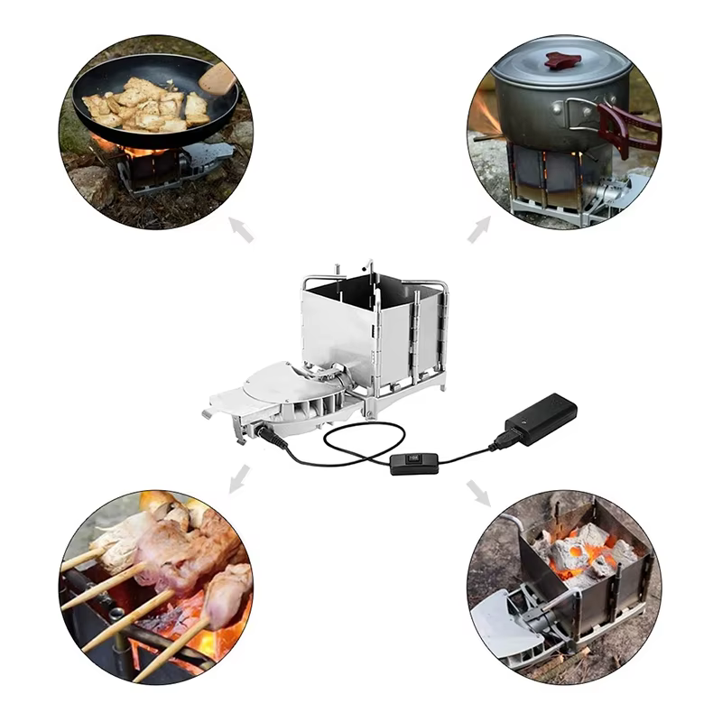 BRS 6000W poêle à bois extérieur pliable léger four à bois de chauffage cuiseur à charbon de bois BB