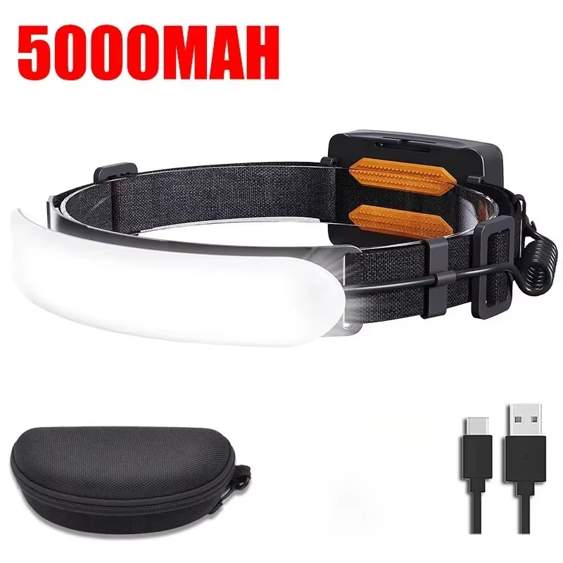 Lampe frontale rechargeable, 230 °   Lampe frontale à faisceau large LED pour adultes, équipement de
