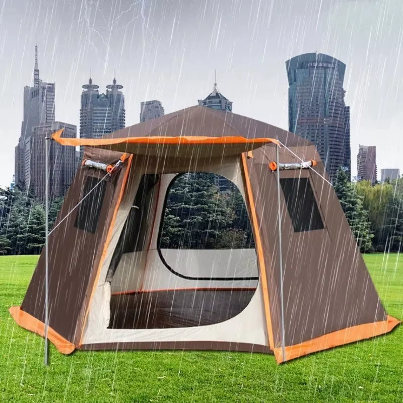 Nouvelle tente de Camping automatique améliorée, grande tente hexagonale Anti-UV étanche pour l'exté