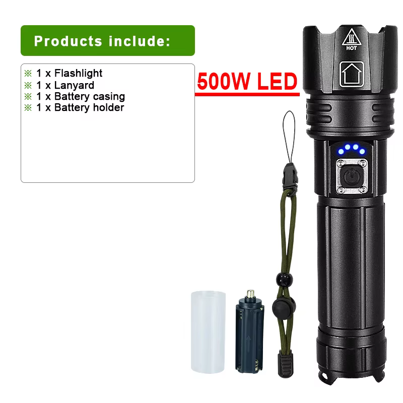Lampe de poche LED la plus puissante torche Rechargeable allumant la lanterne tactique 3000M lampe d