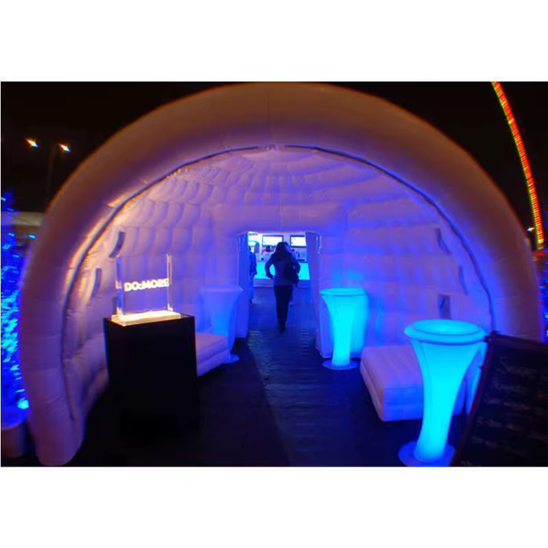 Location de tente dôme gonflable géante, tente de fête gonflable en forme d'igloo avec lumières LED
