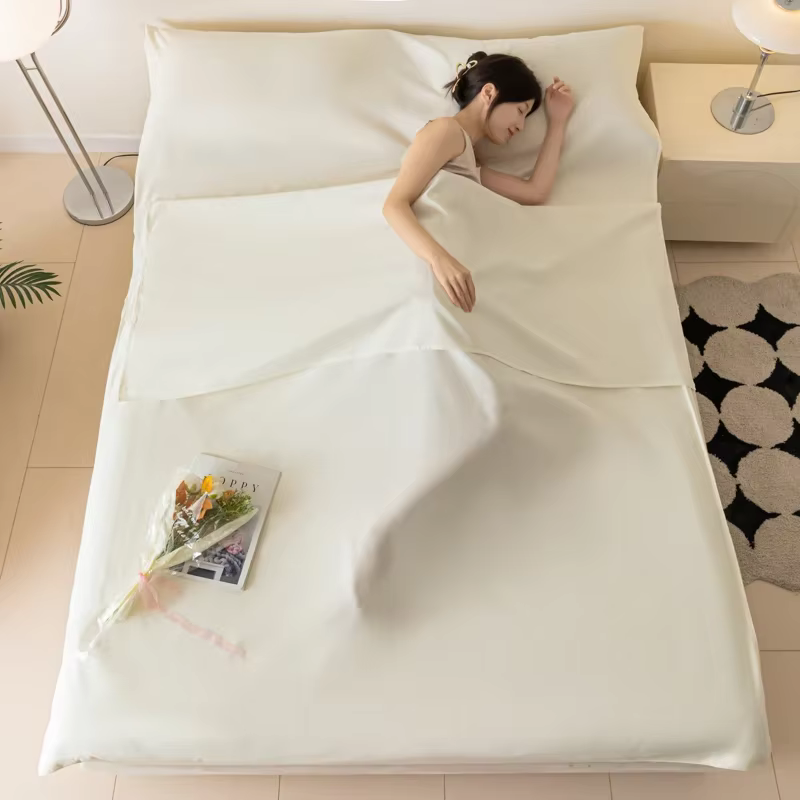 Sac de couchage léger avec doublure en coton, pour camping, voyage, été, portable, anit-sale, pour h