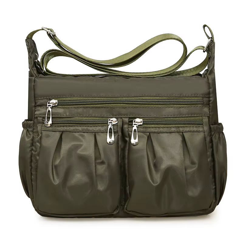 Sac à bandoulière en nylon grande capacité, compartiments multi-couches, sac bandoulière tendance po