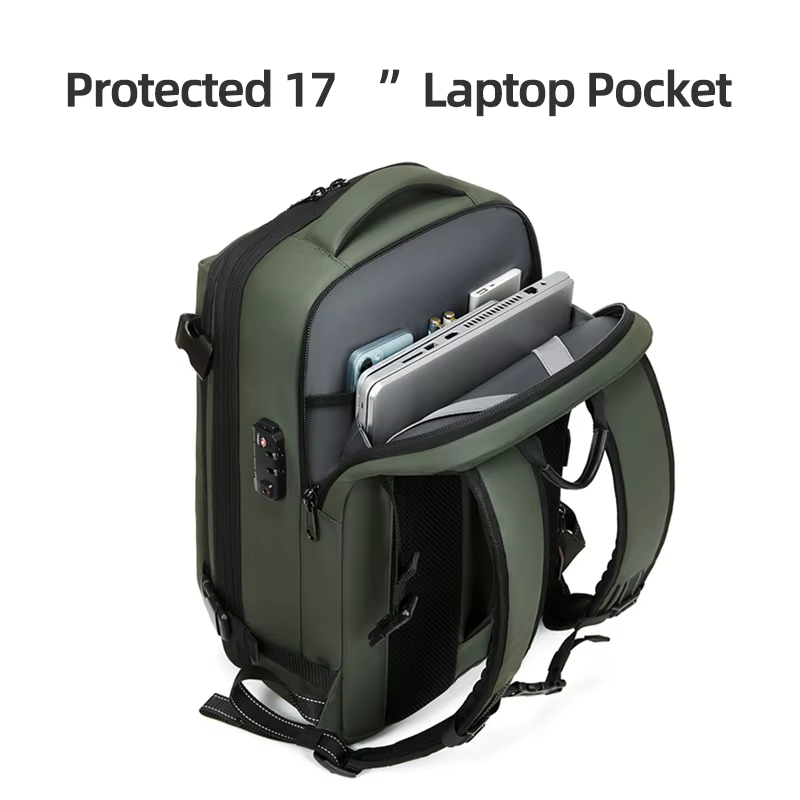 Sac à dos de voyage à compression sous vide pour hommes, sac à dos pour ordinateur portable, arc-en-
