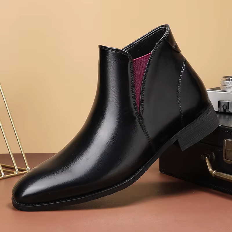 Bottes Chelsea pour hommes, bottes courtes de Style britannique, bottes montantes de luxe en cuir po