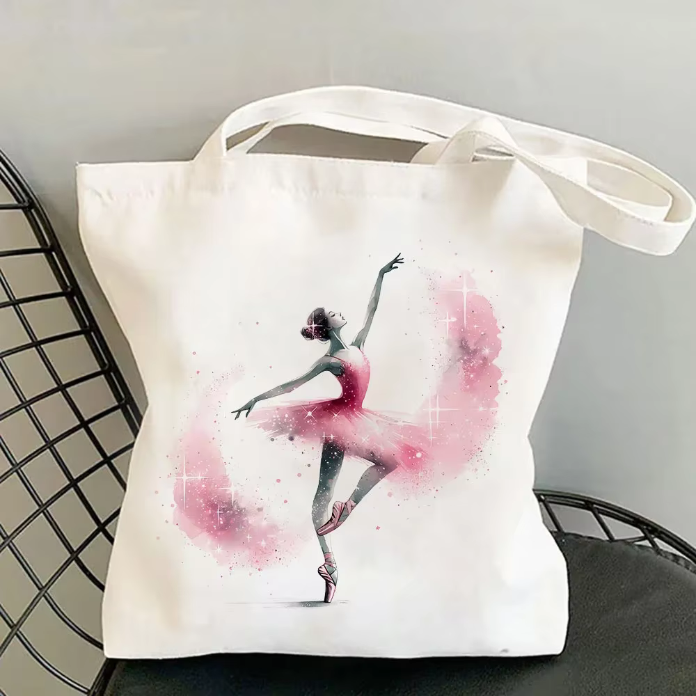 Sac fourre-tout en toile de ballerine aquarelle pour femmes, sac à main élégant à bandoulière, acces