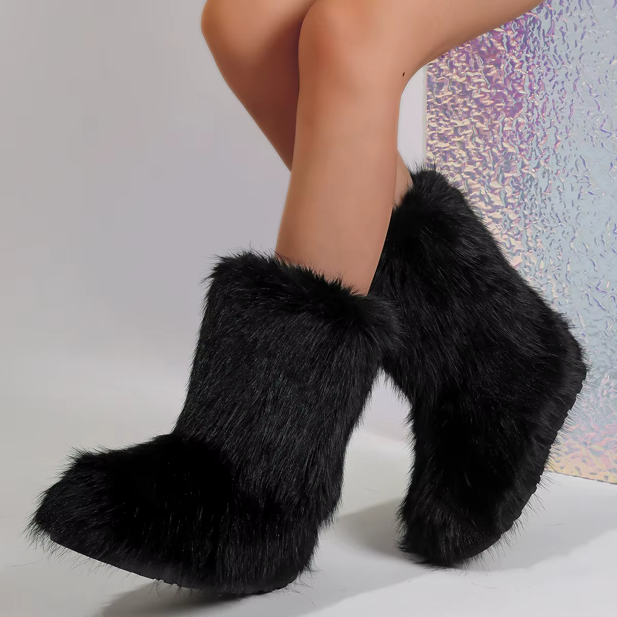 Mode tempérament femme chaussures 2025 hiver nouvel article femmes bout rond bottes de neige confort