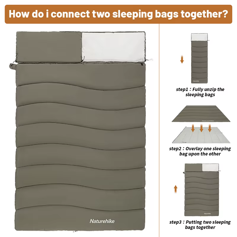 Natureifa-Sac de couchage en coton ultraléger LD, camping, hiver, été, épissable, 2 en 1, double