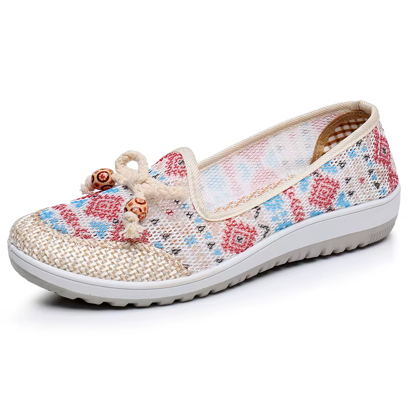 Chaussures en tissu pour femmes, nouvelle collection été 2025, chaussures décontractées respirantes 