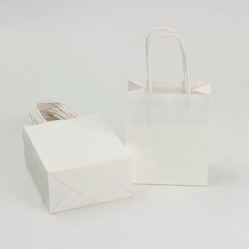 Mini sacs en papier kraft avec poignées, petite taille marron/blanc/noir - Vente en gros pour l'épic