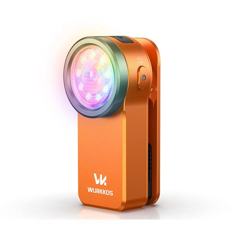 Wurkkos HD03 680LM Mini Lampe Clip USB Rechargeable, Lampe de Poche Portable RGB avec Aimant, Projec