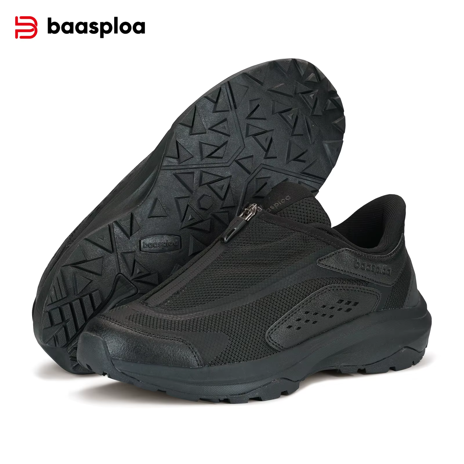 Baasploa – chaussures de randonnée pour hommes, avec fermeture éclair, maille respirante, baskets de