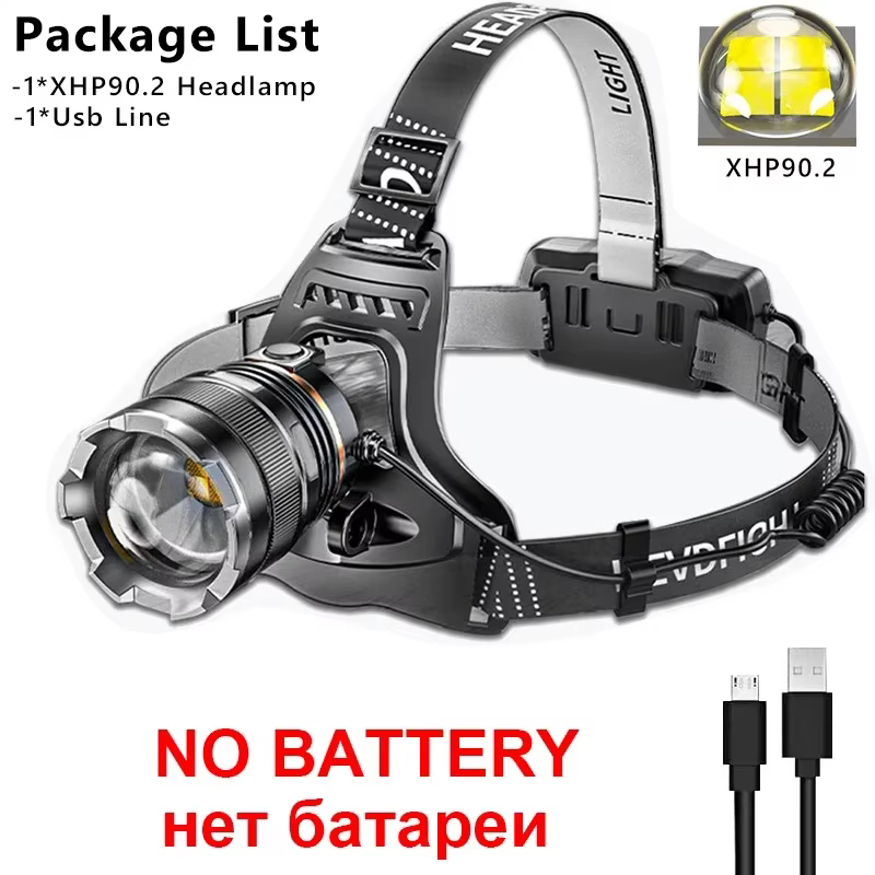 XHP90 Led Super puissant phare Rechargeable lampe de poche haute puissance lampe frontale 1000M phar